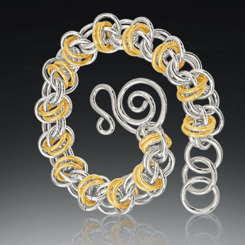 gold and silver bracelet