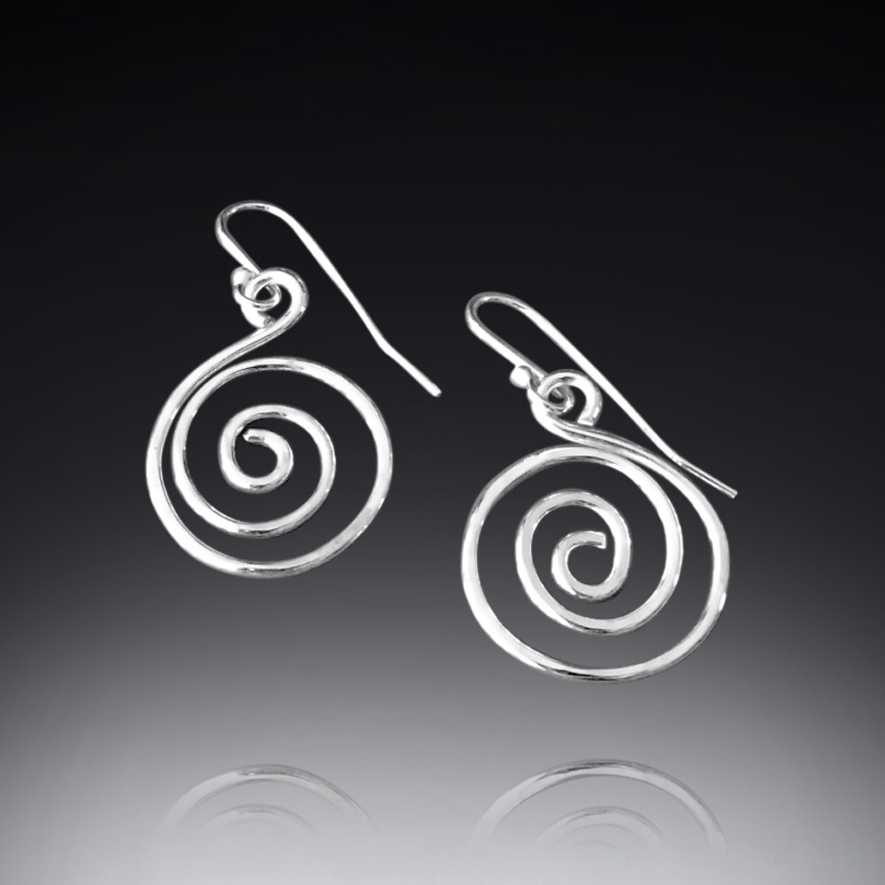 Sterling silver swirl spiral earrings