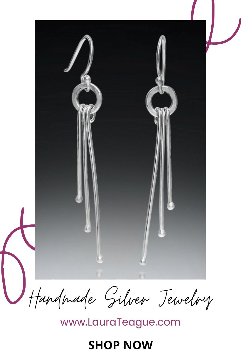 Handcrafted silver jewelry by Laura Teague