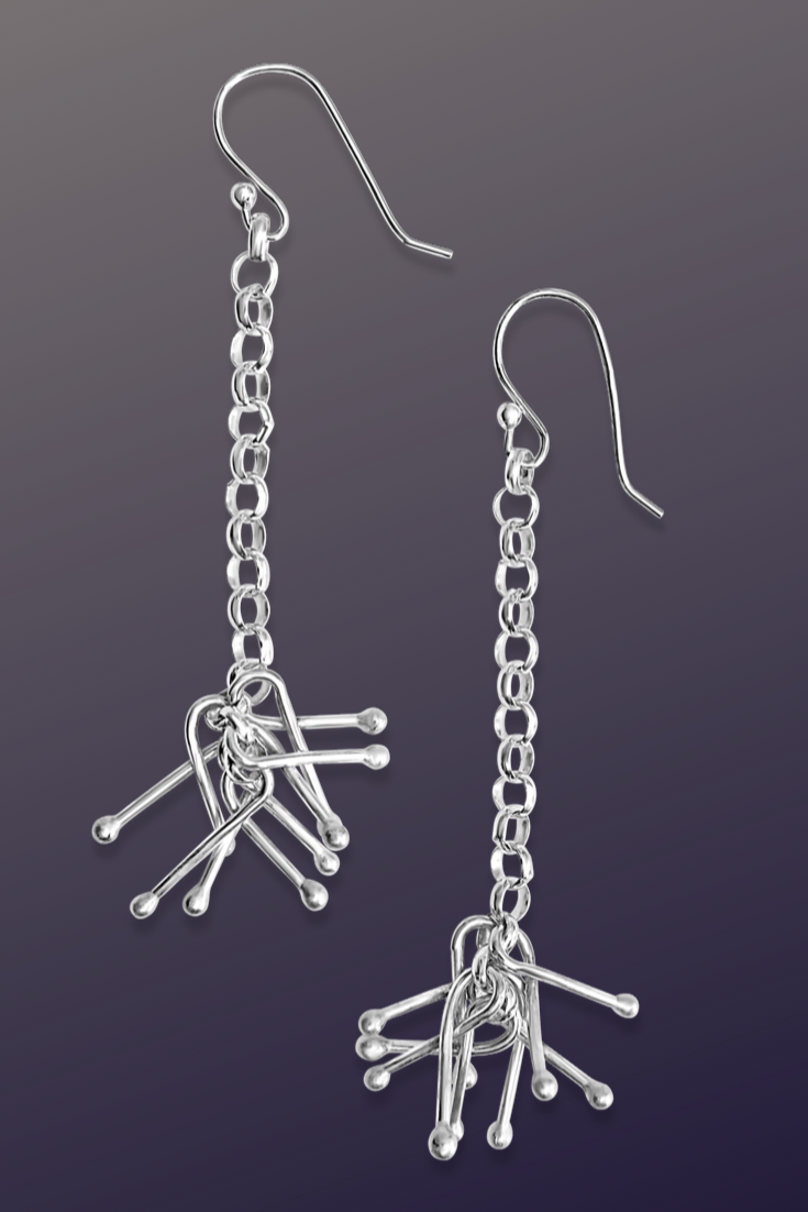 handmade sterling silver long earrings jacks