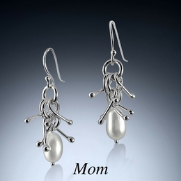 handmade silver pearl earrings