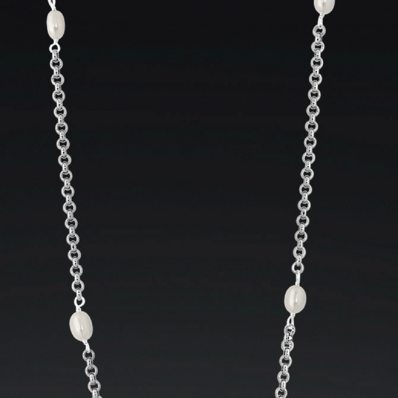 Stainless steel and pearl layering necklace