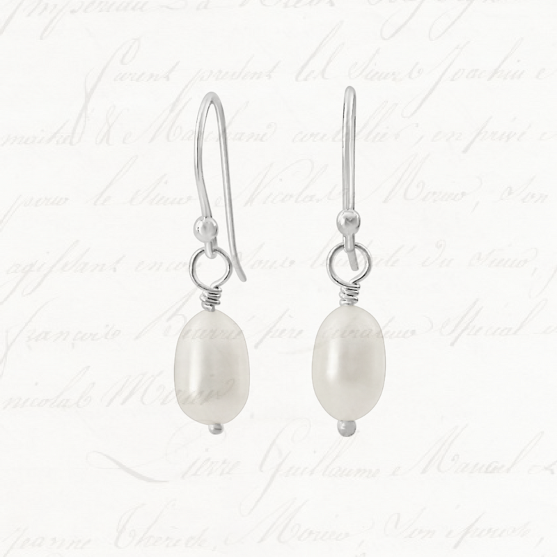 short dangle earrings, pearl earrings
