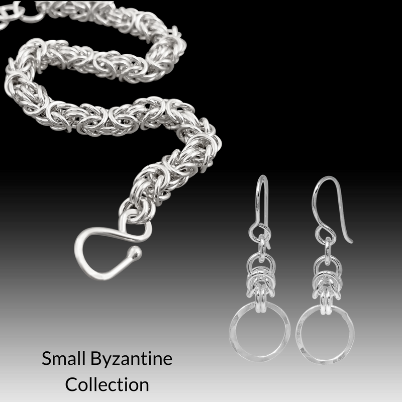 Small byzantine earrings and bracelet set