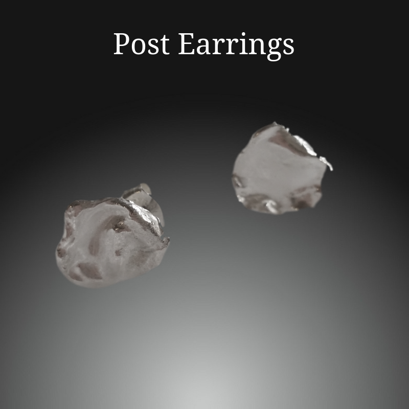 sterling silver organic pebble earrings