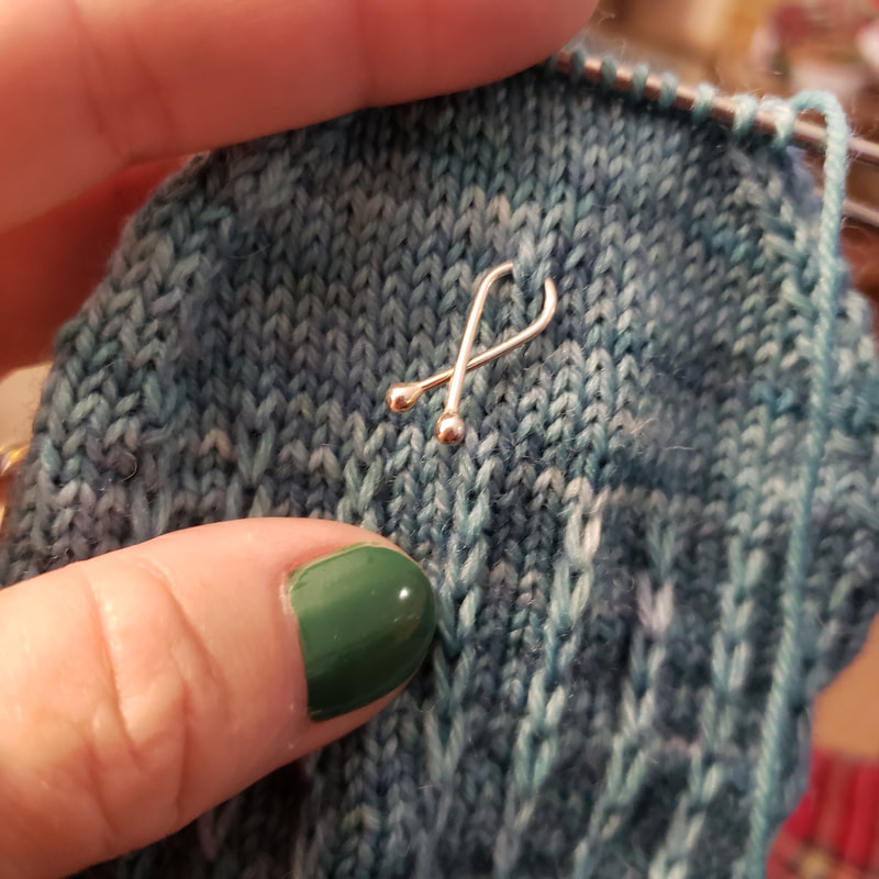 handmade sterling silver stitch markers for knitting