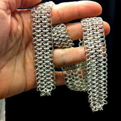 sterling silver chain mail jewelry necklace