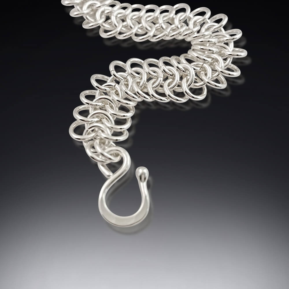 handmade silver chain mail bracelet