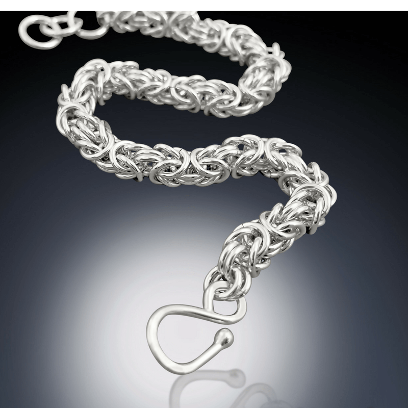 handmade sterling silver chain link small bracelet dainty