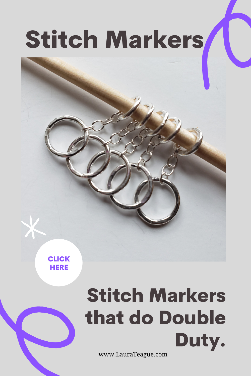 silver stitch markers for kntting