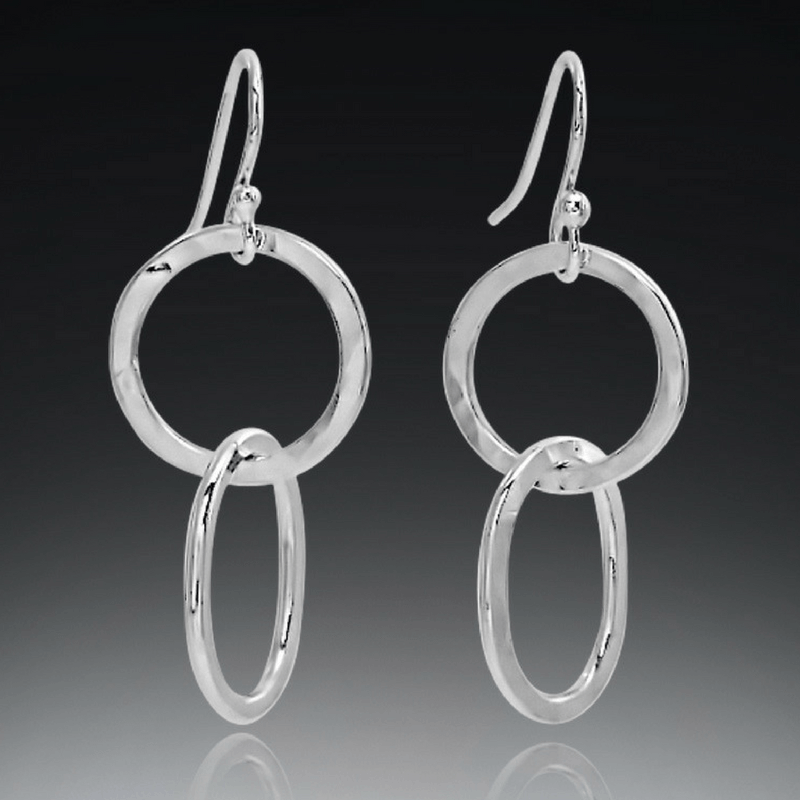 oval hoop silver earrings