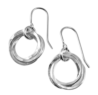 silver disc earrings handmade laura teague