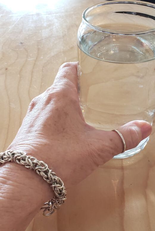 sterling silver link bracelet drink more water covid-19 corona virus