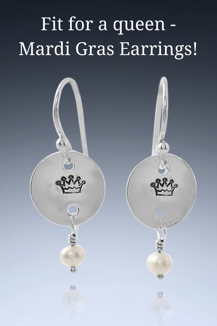 Sterling silver mardi gras earrings 