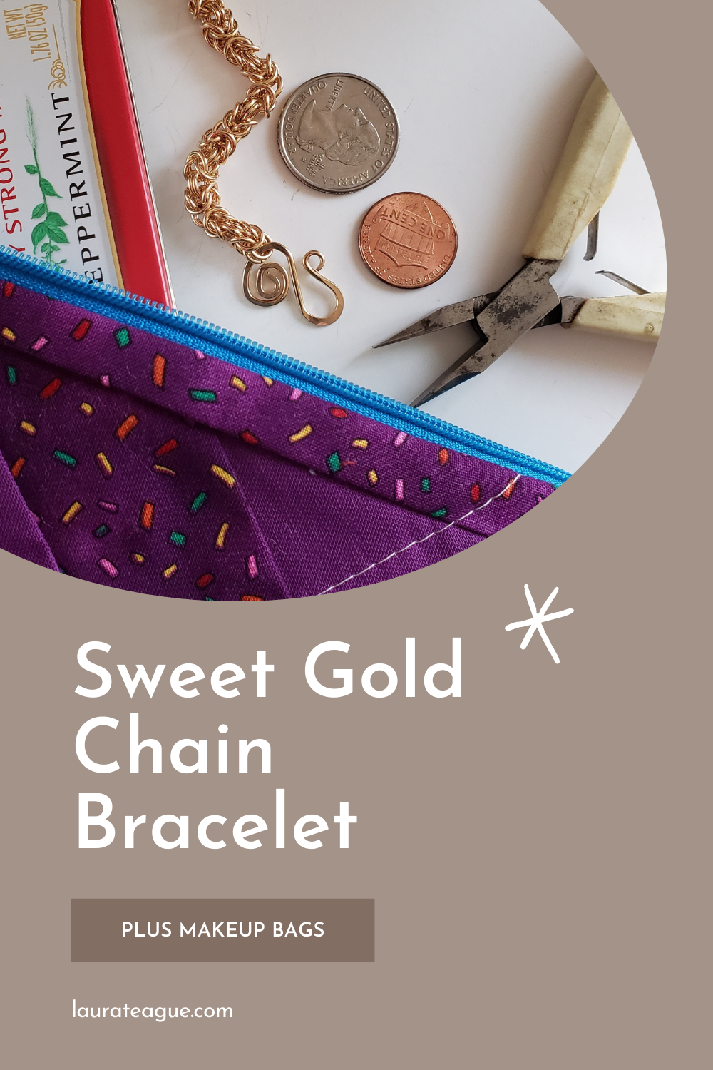 handmade small gold chain bracelet