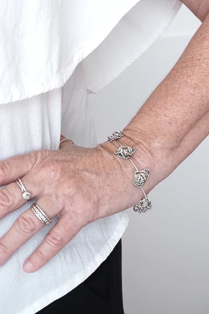 handmade sterling silver dandelion daisy chain bracelet