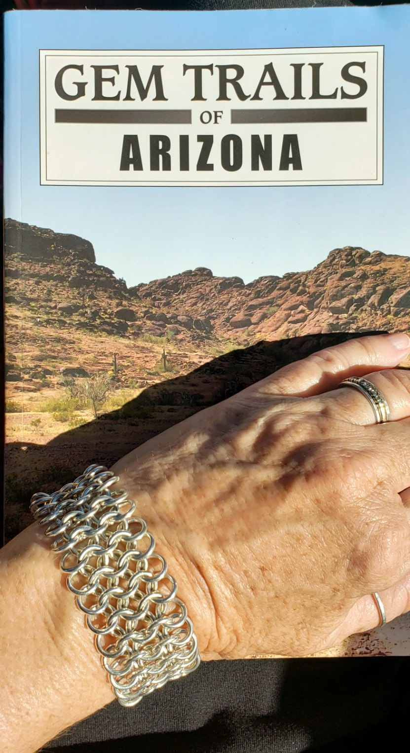 Gem Trails of Arizona and handmade statement sterling silver chain link bracelet and stacking rings