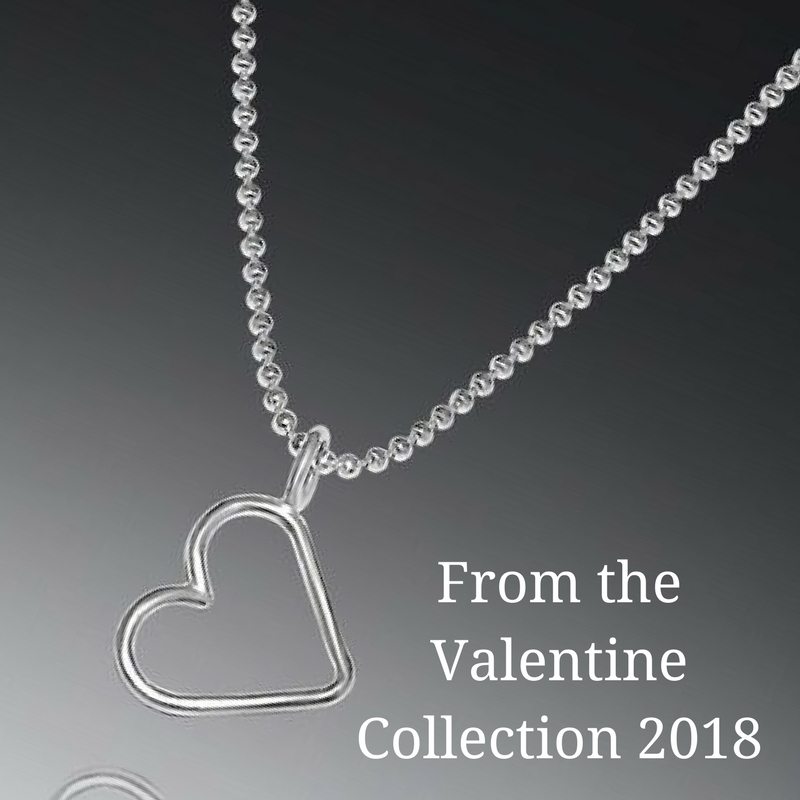 Handmade sterling silver small heart necklace with ball chain