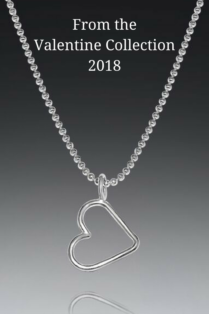 Handmade silver heart necklace for Valentine's Day 