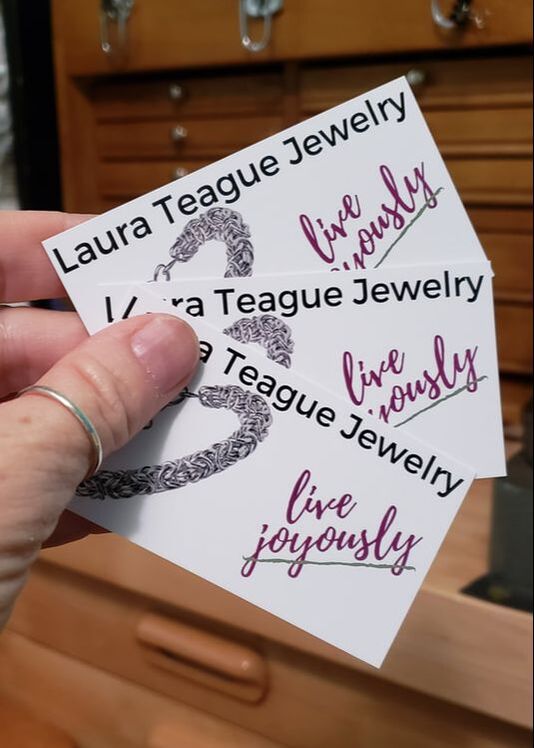 New business cards Laura Teague Jewelry