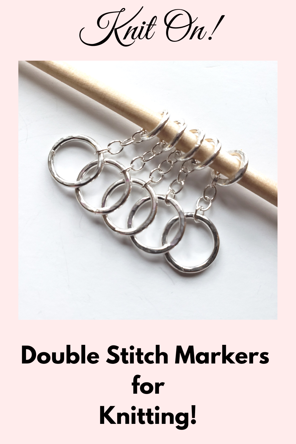 sterling silver stitch markers two in one double