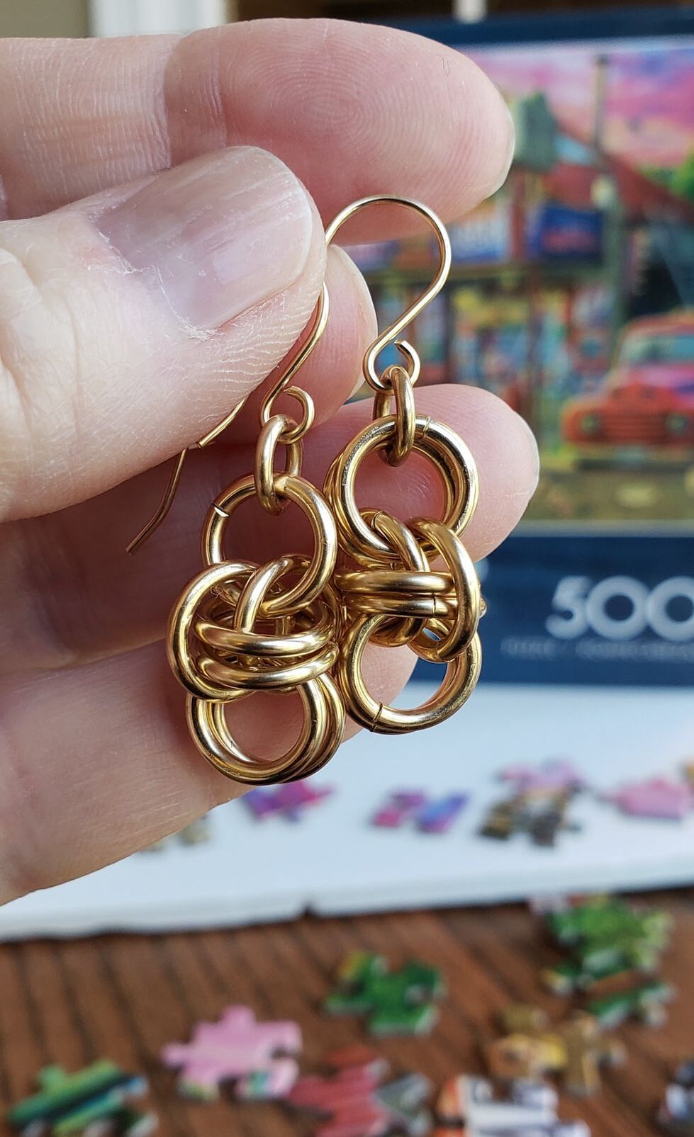 New gold dangle earrings