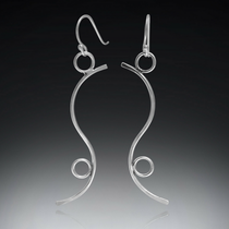 Silver handmade swirl earrings