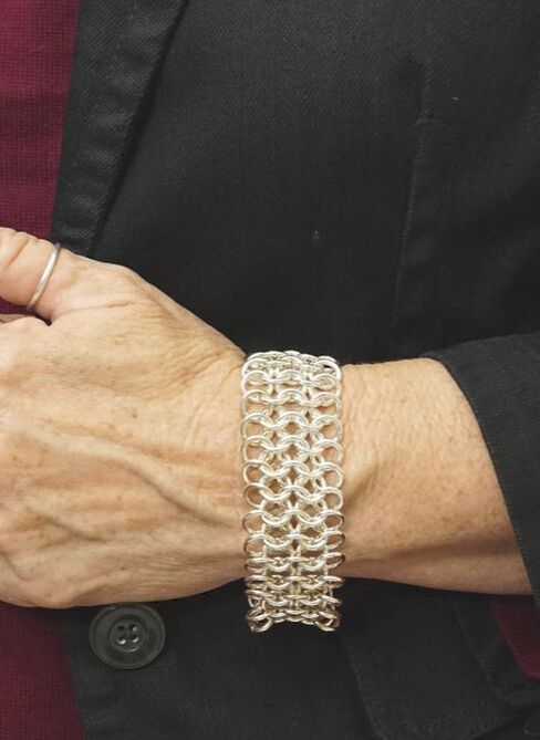 Sterling silver chain link bracelet for women Laura Teague