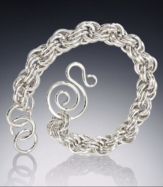 handmade sterling silver rope chain bracelet