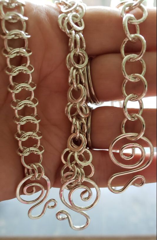sterling silver chain link bracelets