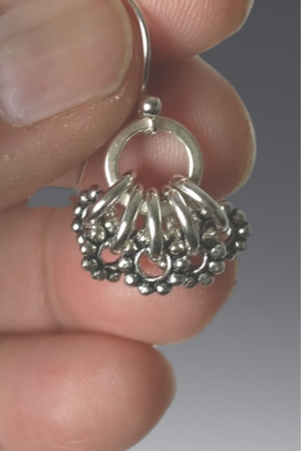 Sterling silver daisy chain earrings