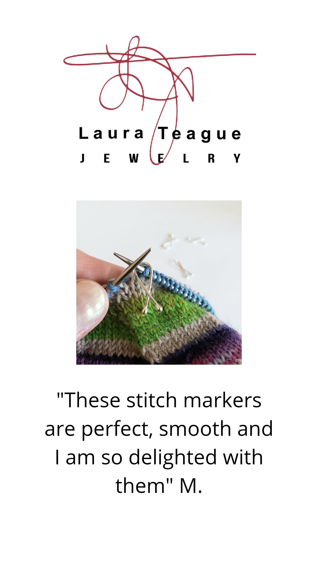 Silver stitch markers for knitting and crochet