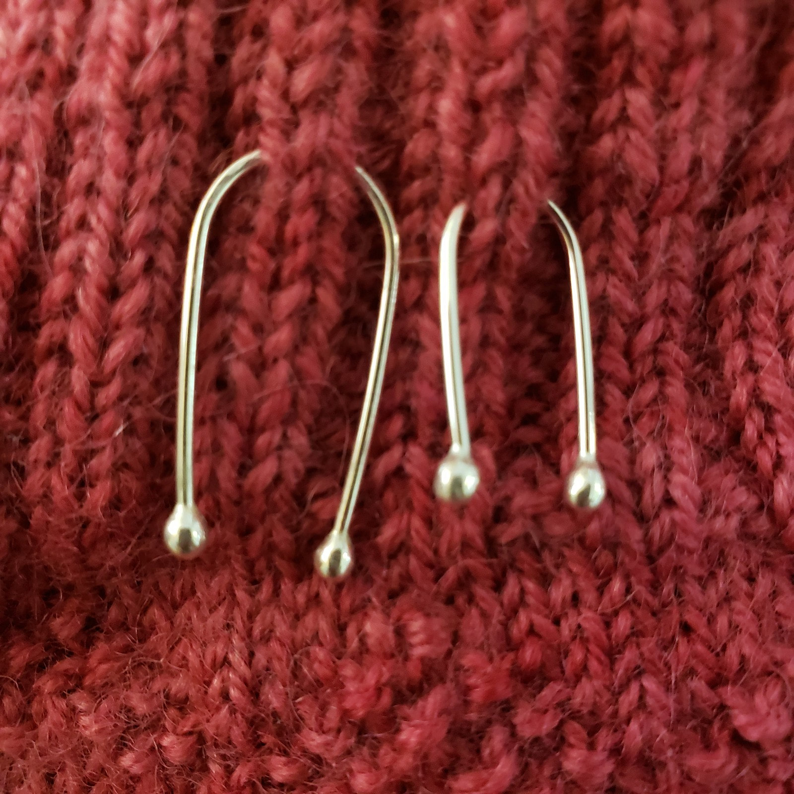 Sterling silver stitch markers for knitting and crochet