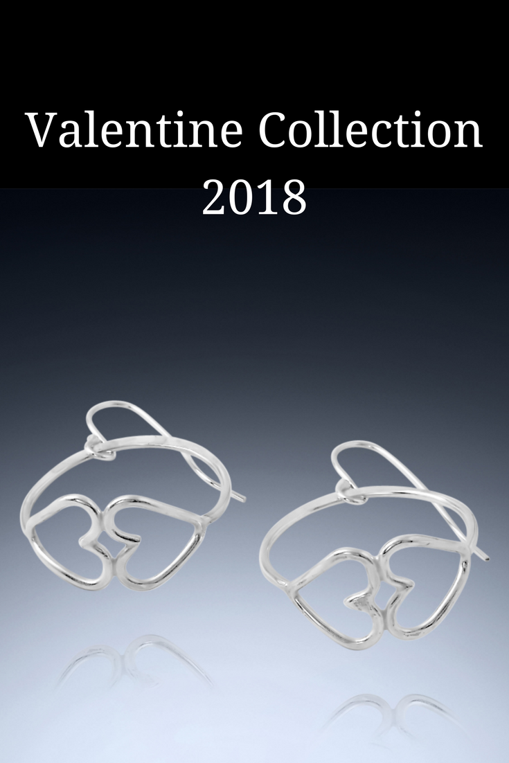 sterling silver interconnected heart earrings