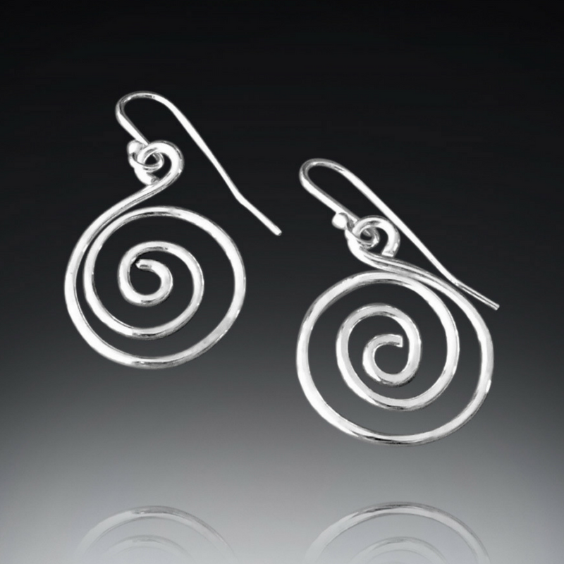 sterling silver spiral earrings