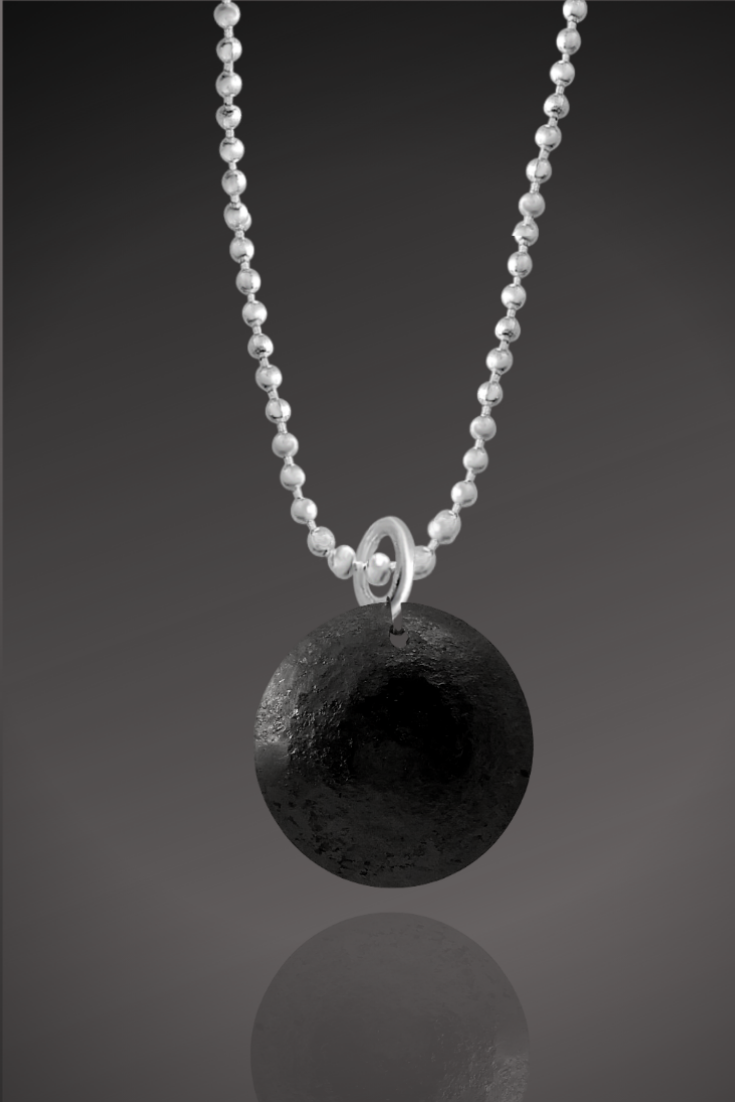 Handmade hammered black jewelry necklace