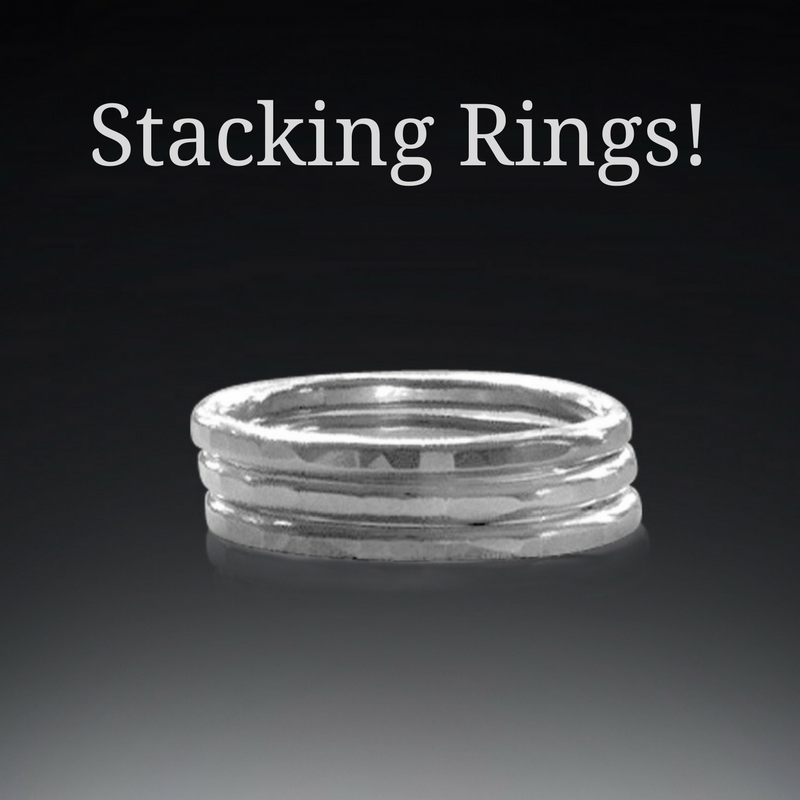 Sterling silver rings; stacking rings