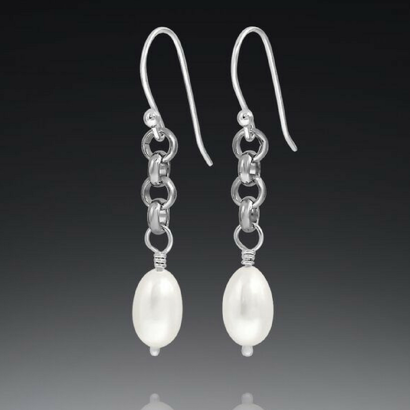 pearl stainless steel earrings