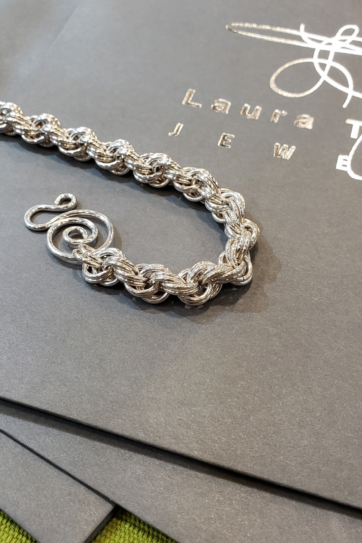 silver chain rope bracelet