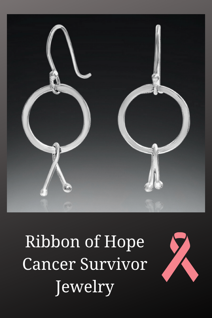 silver breast cancer awareness ribbon earrings handmade
