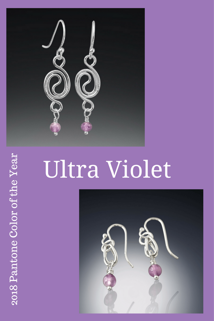 silver and amethyst yin yang earrings